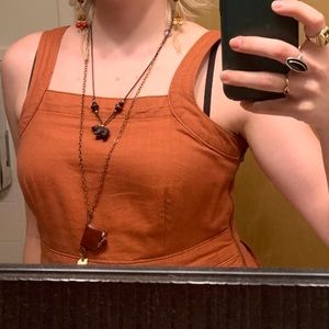 denim tea length dress